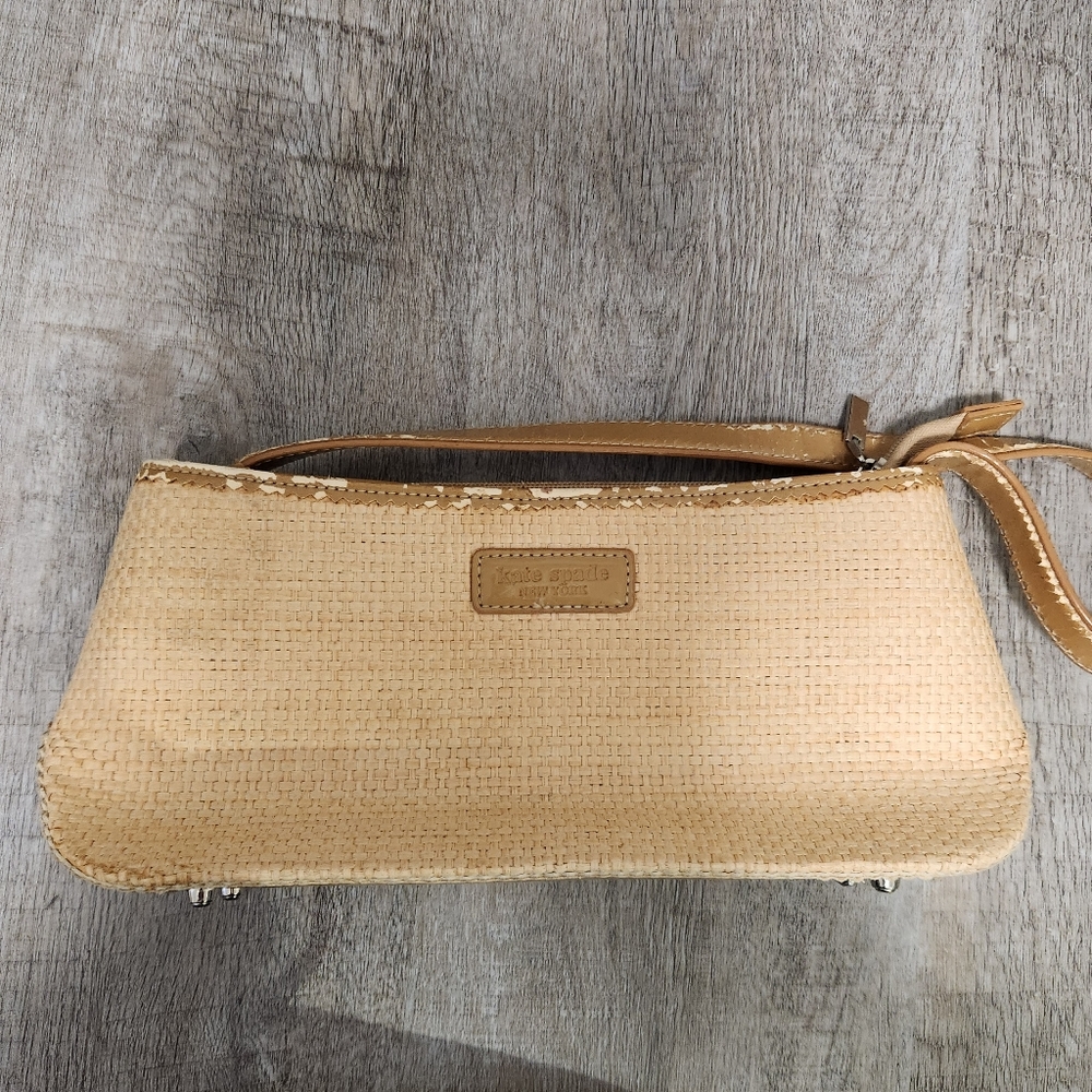 Tan Woven Shoulder Bag
